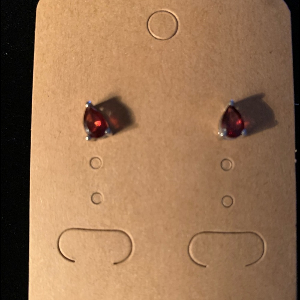 Garnet Stud Earrings - Picture 1 of 2